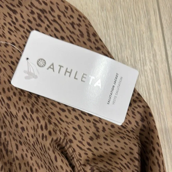 Athleta Salutation Full Zip Brown Pattern Jacket - Picture 2 of 4